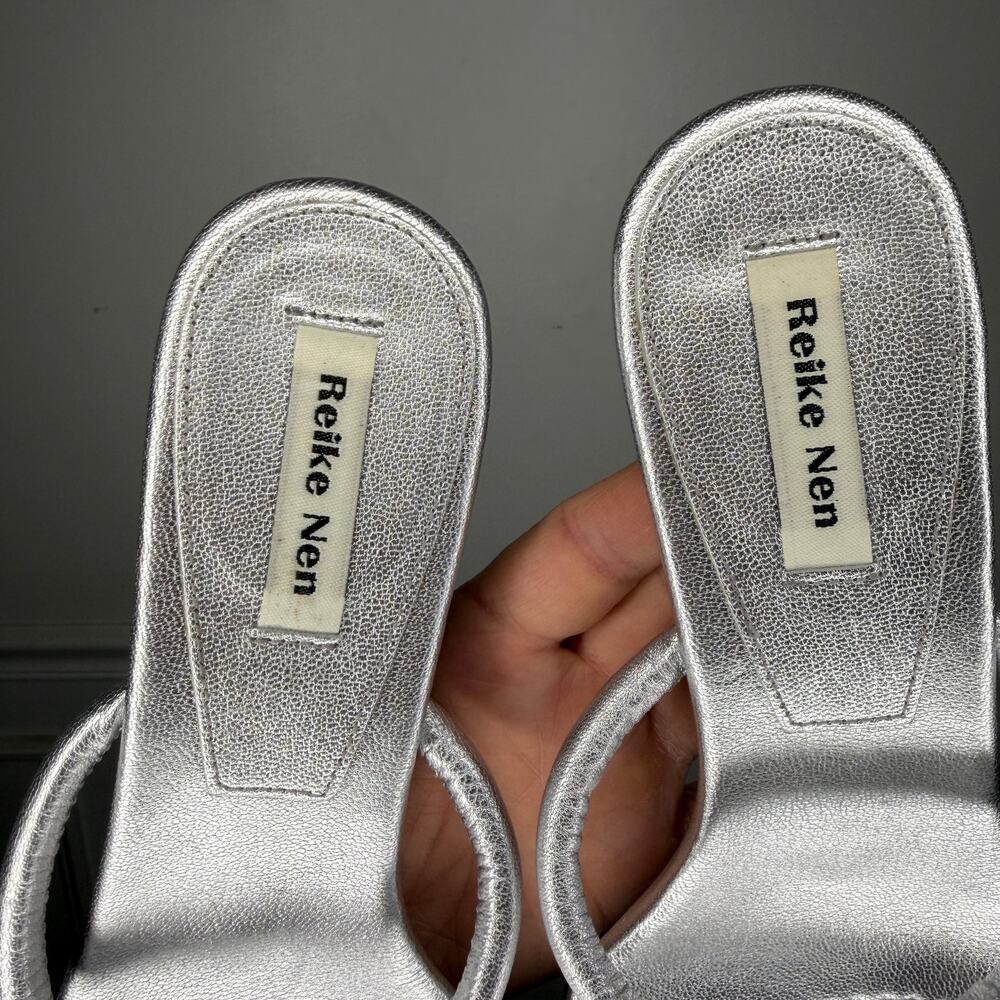 Reike Nen Noodle U Metallic Silver Slide Heeled Sandal Womens EU 39 US 8 - Picture 5 of 9
